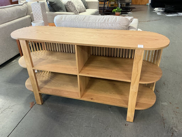 Natural Slatted Console Shelf 61" (as-is)