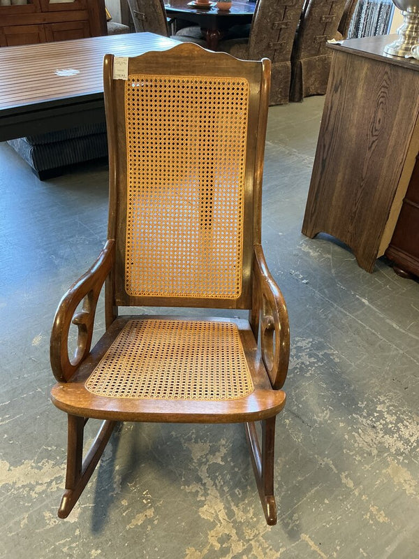 Vintage Caned Rocker (AS-IS)