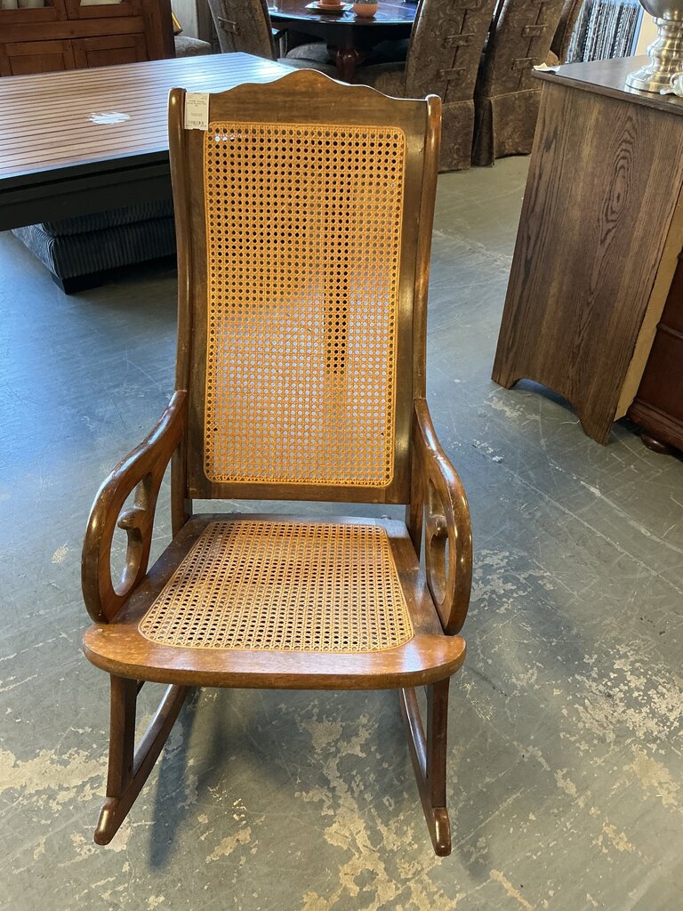 Vintage Caned Rocker (AS-IS)