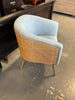 Light Blue Club Chair w/ Caning Detail
