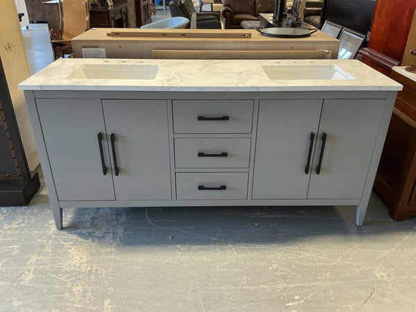 72'' Double Bathroom Vanity with Engineered Marble Top