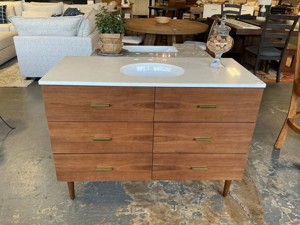 Fossen 48" Single Bathroom Vanity As-Is (Cracked Sink)