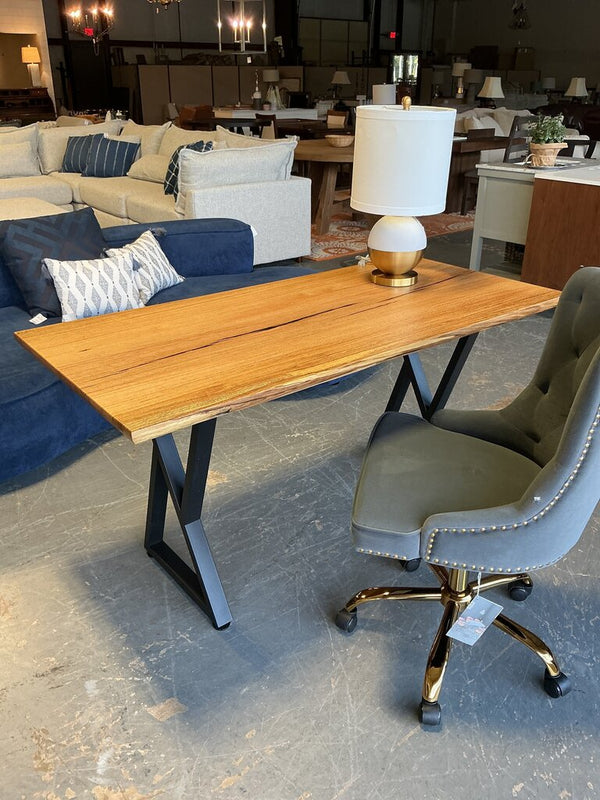 Oak Desk w/ Metal Base 60" x 28"