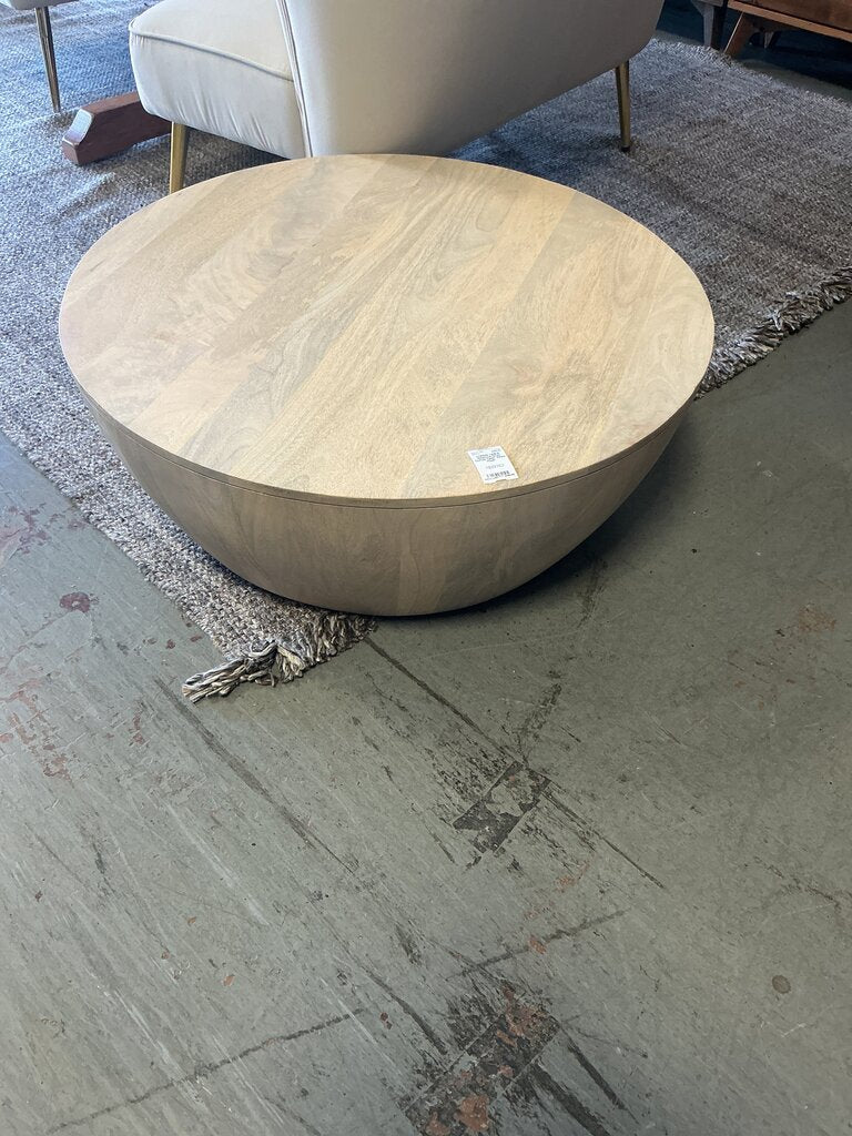 Elmbrook Drum Coffee Table- White Wash
