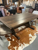 Amish 76" x 42" Smooth Finish Trestle Table- Dark Walnut Stain