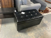 Cosmopolitan Faux Leather Storage Ottoman- Midnight Black (As-Is, Hinge)