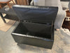 Cosmopolitan Faux Leather Storage Ottoman- Midnight Black (As-Is, Hinge)