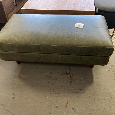 Morrison Genuine Leather MCM Ottoman- Moss Green